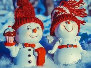 Snowman Couples Jigsaw Puzzle