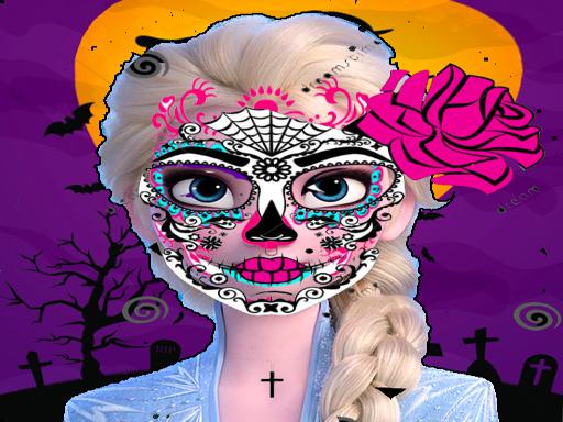 Elsa Halloween Face Design Game