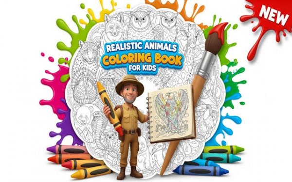 Realistic Animals Coloring Book for Kids - Free Online Coloring Game